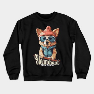 Cute Dog Steamboat Mountain Ski Crewneck Sweatshirt